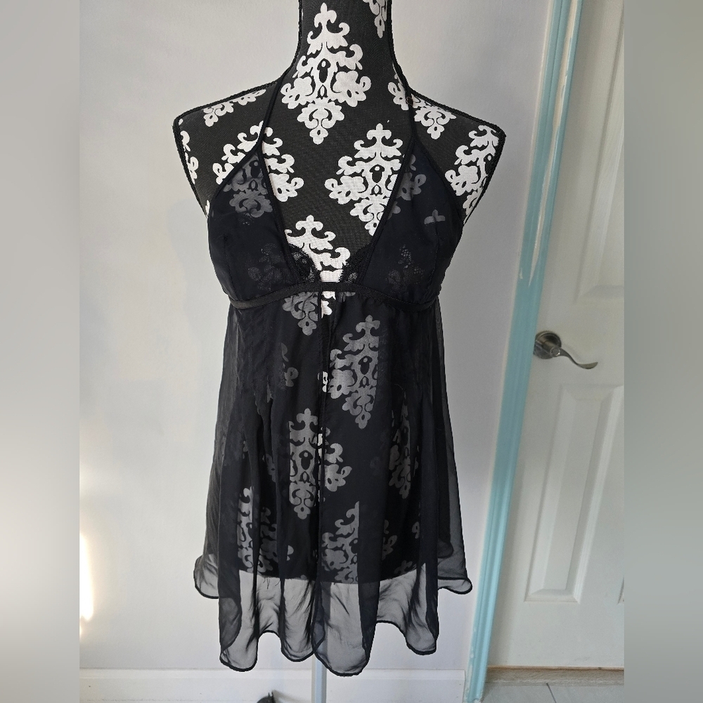 Victoria's Secret Black Baby Doll Lingerie Size M